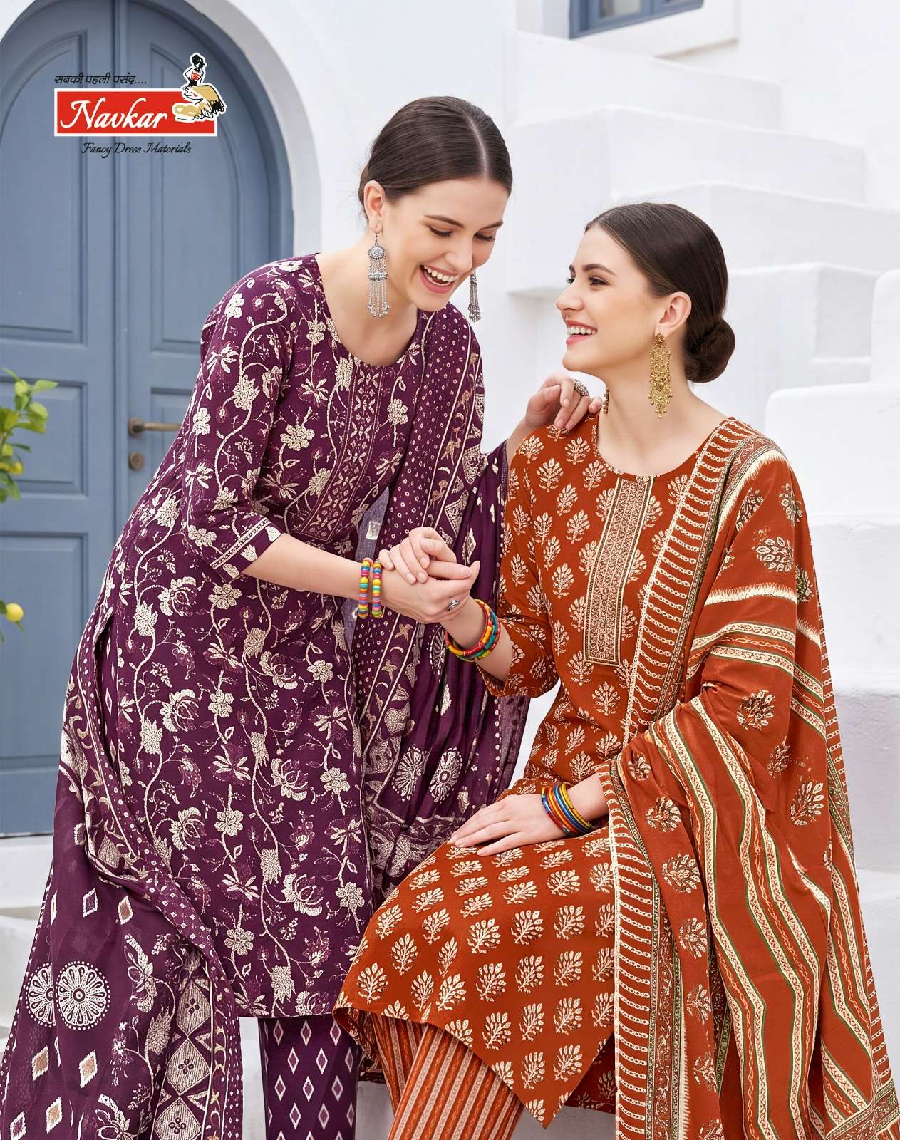 NAVKAR SARITA VOL 5 REDYMADE CATALOGUE MALESIYAN COTTON PRINT SALWAR SUIT EFFORTLESS ALL DAY